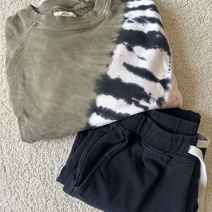 Electric & Rose Black Drawstring Joggers + cropped tie-dyed sweatshirt